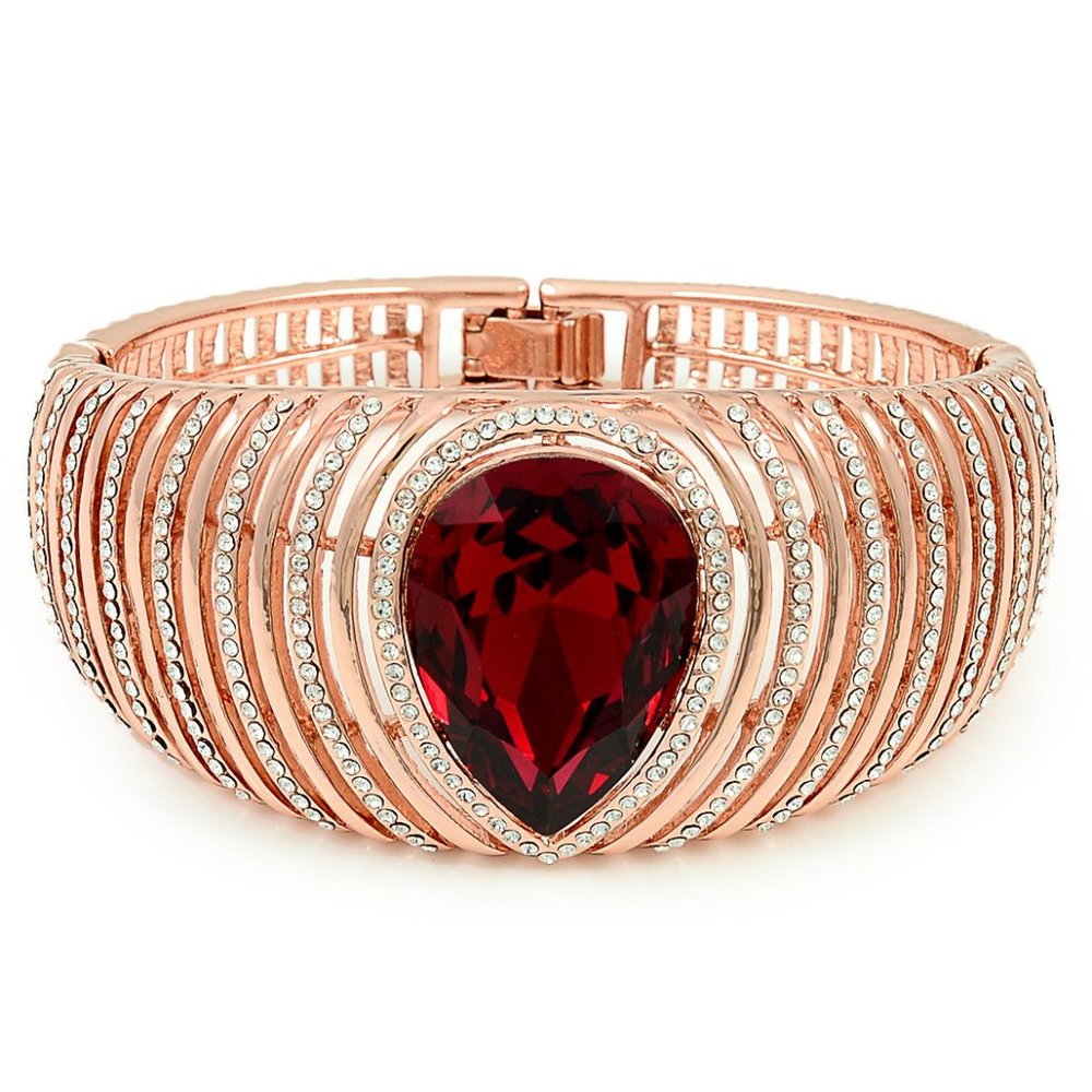 Rose Gold Plated Red Crystal Opulence Bracelet